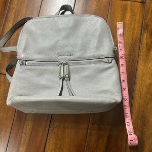 Michael Kors Light Gray Leather Backpack